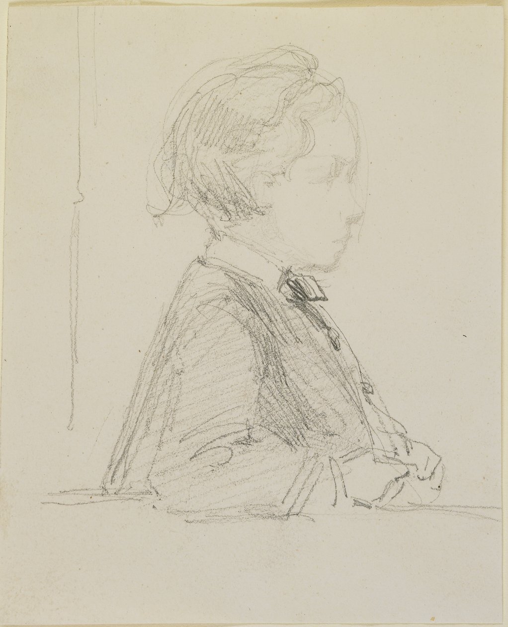 Profilskitse af et barn, 1858 (blyant på hvidt papir) af James Abbott McNeill Whistler