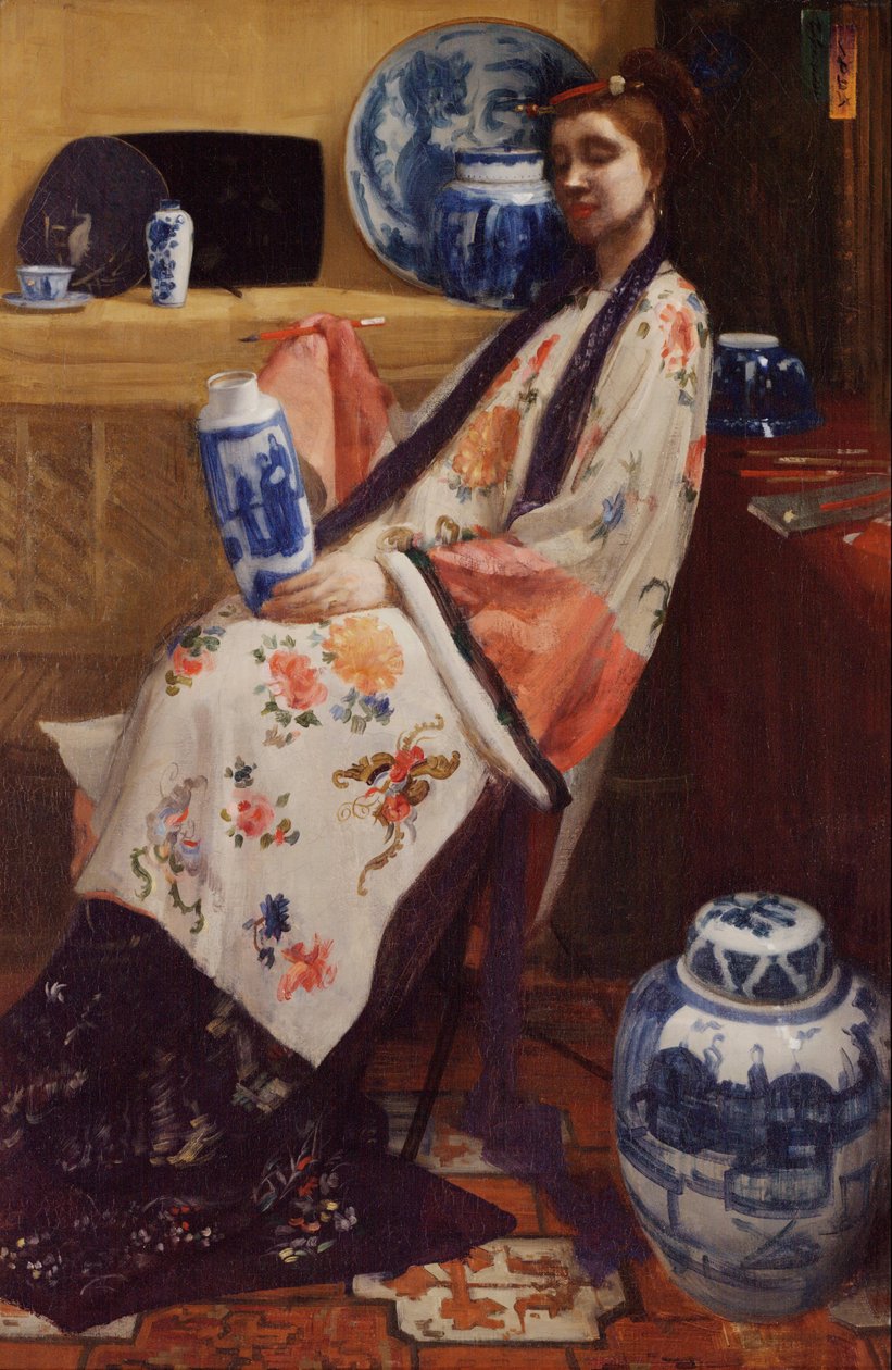 Lilla og Rose- The Lange Leizen of the Six Marks af James Abbott McNeill Whistler