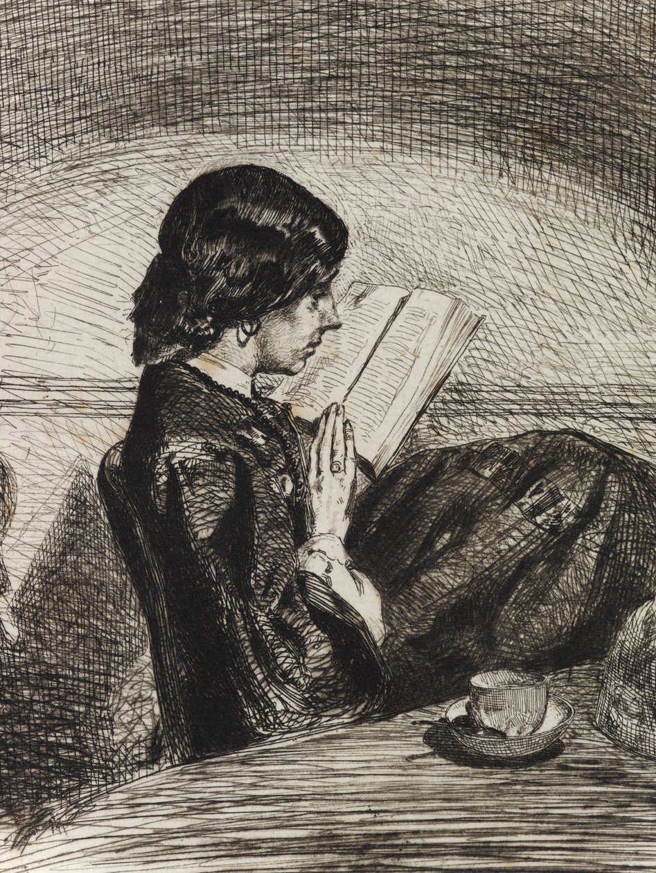 Læsning af Lamplight af James Abbott McNeill Whistler