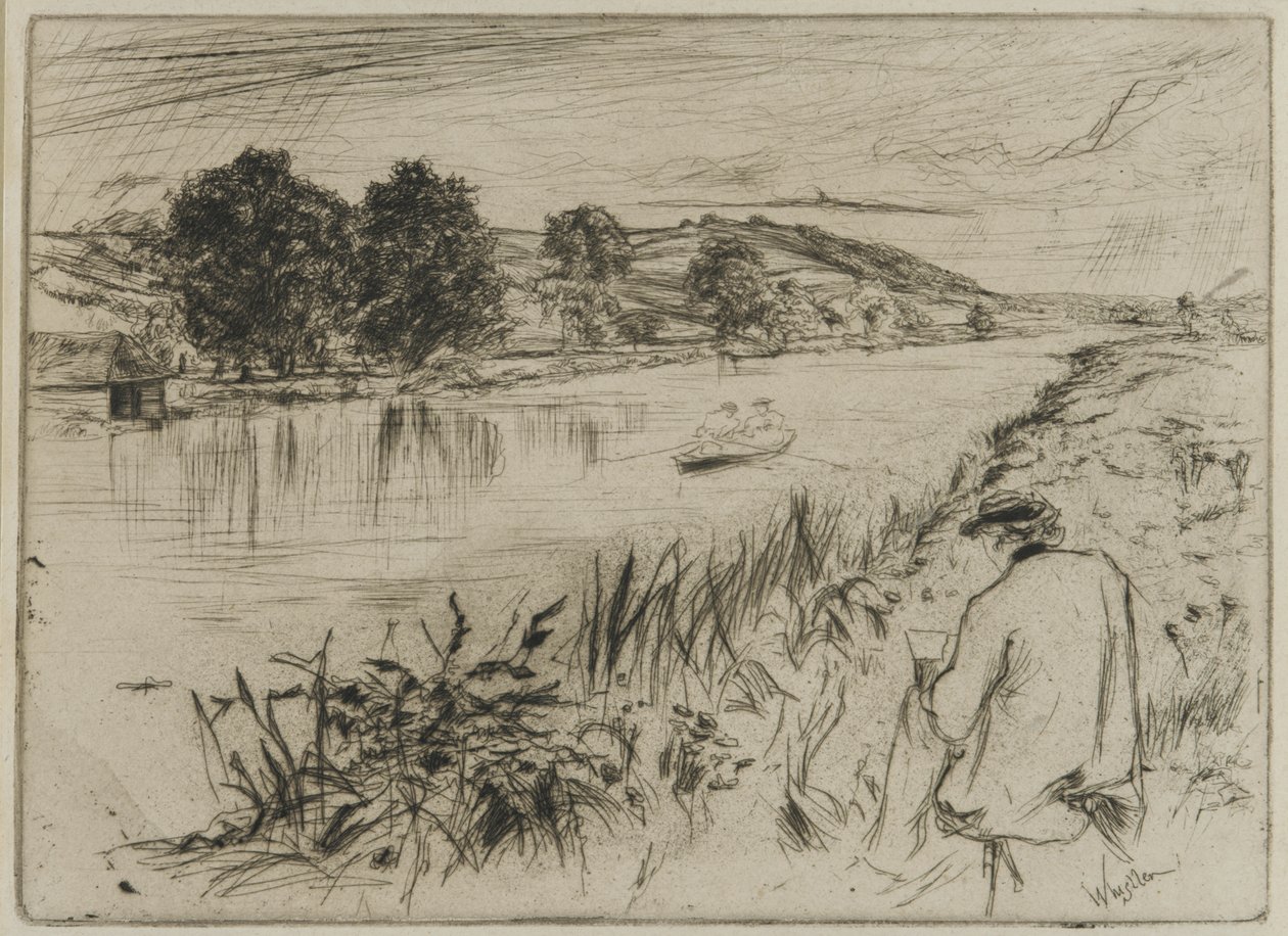 Skitsering, nr. 1, 1861 (radering på papir) af James Abbott McNeill Whistler
