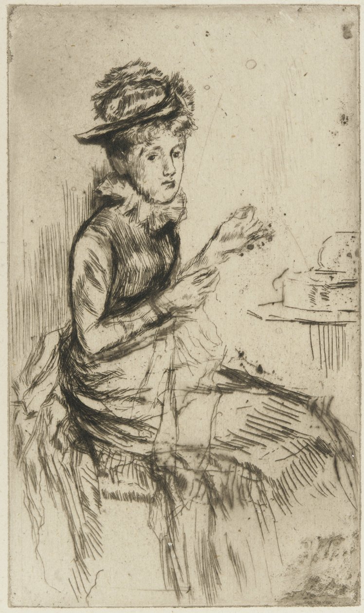 Tatting (muligvis Lizzie Dawson) ca. 1873 (tørnål på papir) af James Abbott McNeill Whistler