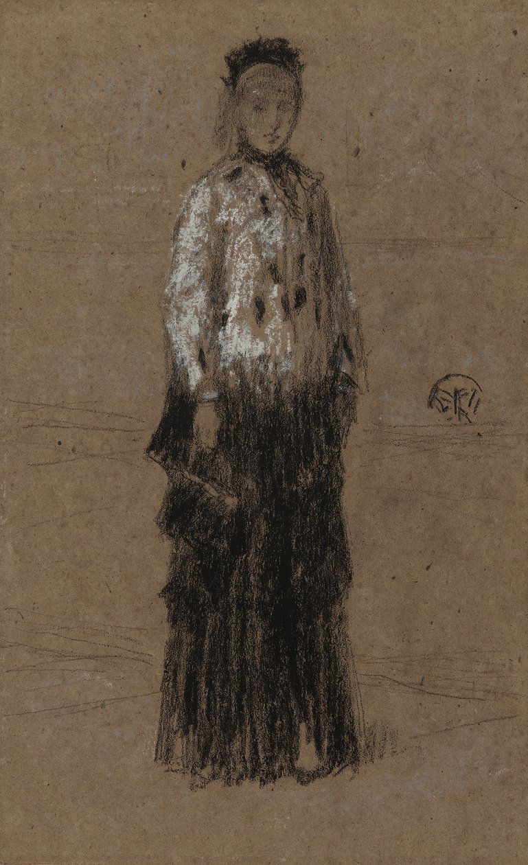 The Hermine Coat, 1870-73 (kridt og pastel på brunt papir) af James Abbott McNeill Whistler