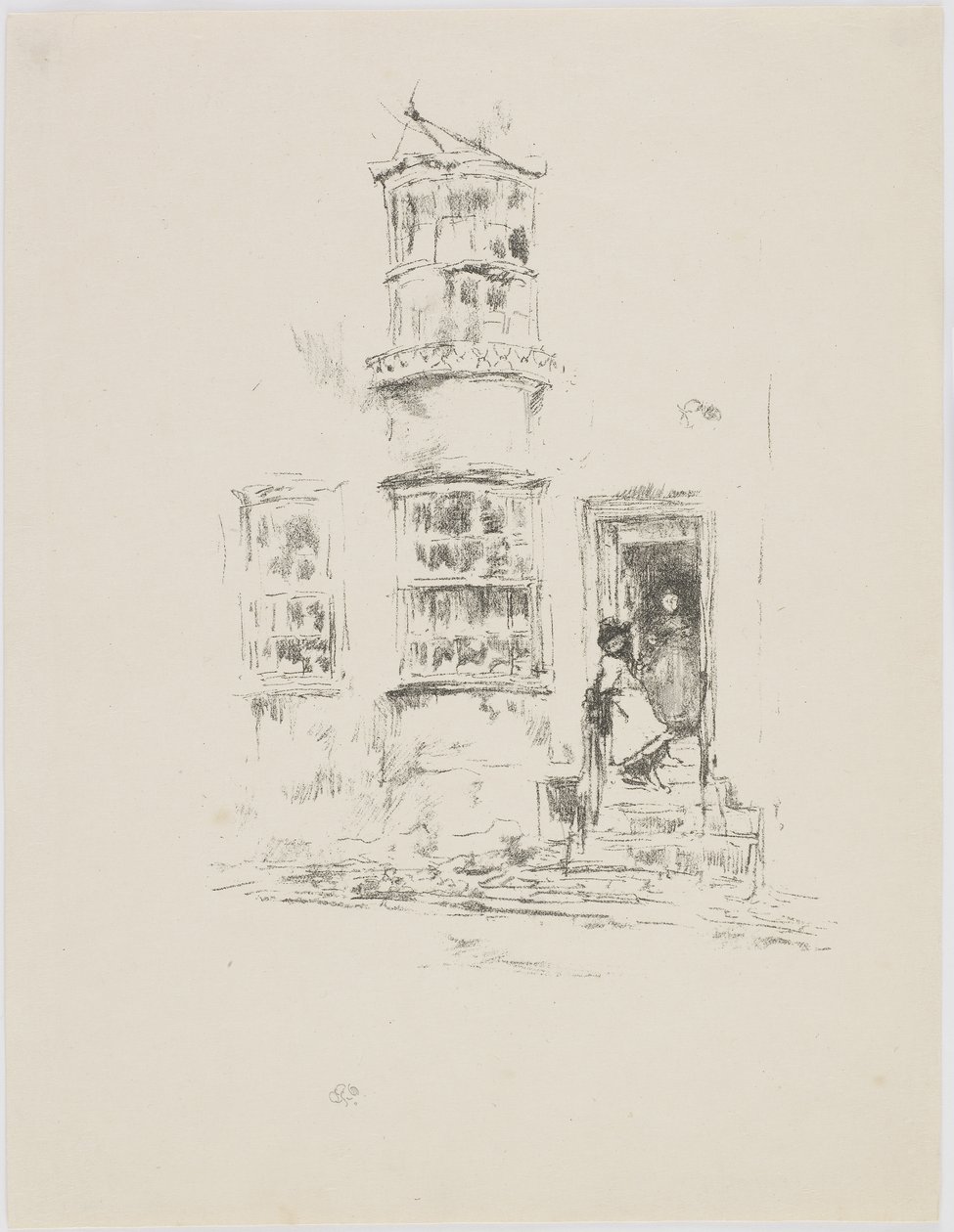 The Little Steps, Lyme Regis, 1895-96 (litho på papir) af James Abbott McNeill Whistler