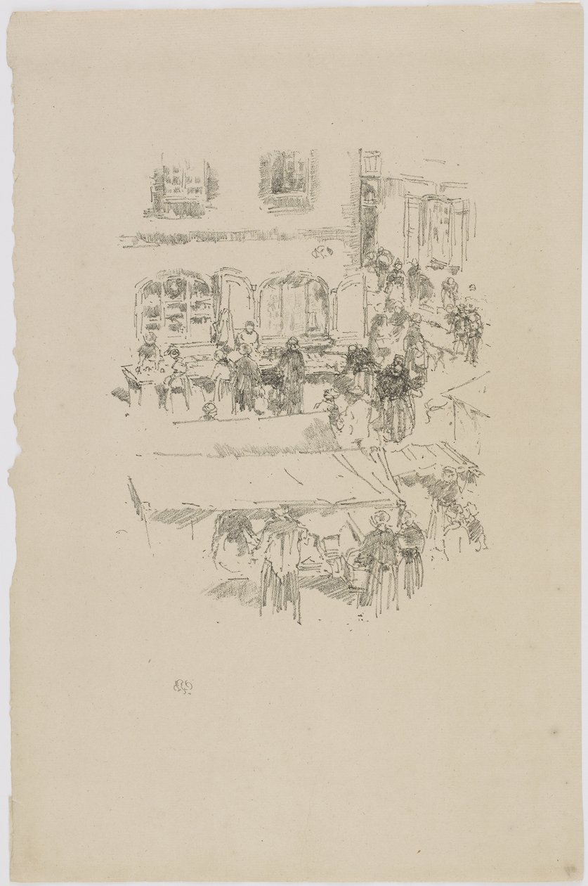 Markedspladsen, Vitre, 1893 (litho på papir) af James Abbott McNeill Whistler
