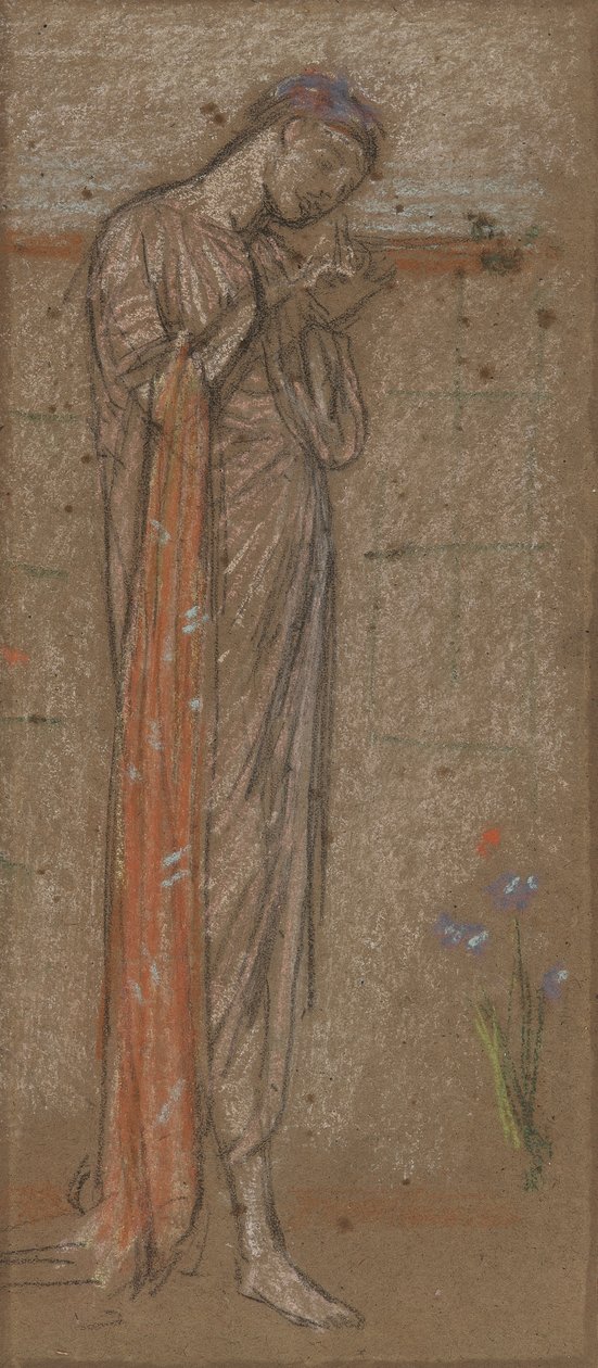 Den lilla iris, 1871-72 (kridt og pastel på brunt papir) af James Abbott McNeill Whistler