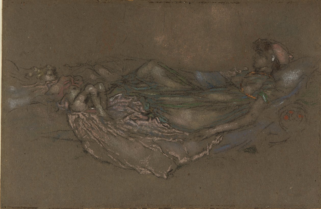 The Shell, ca. 1891 (kridt og pastel på gråt papir) af James Abbott McNeill Whistler