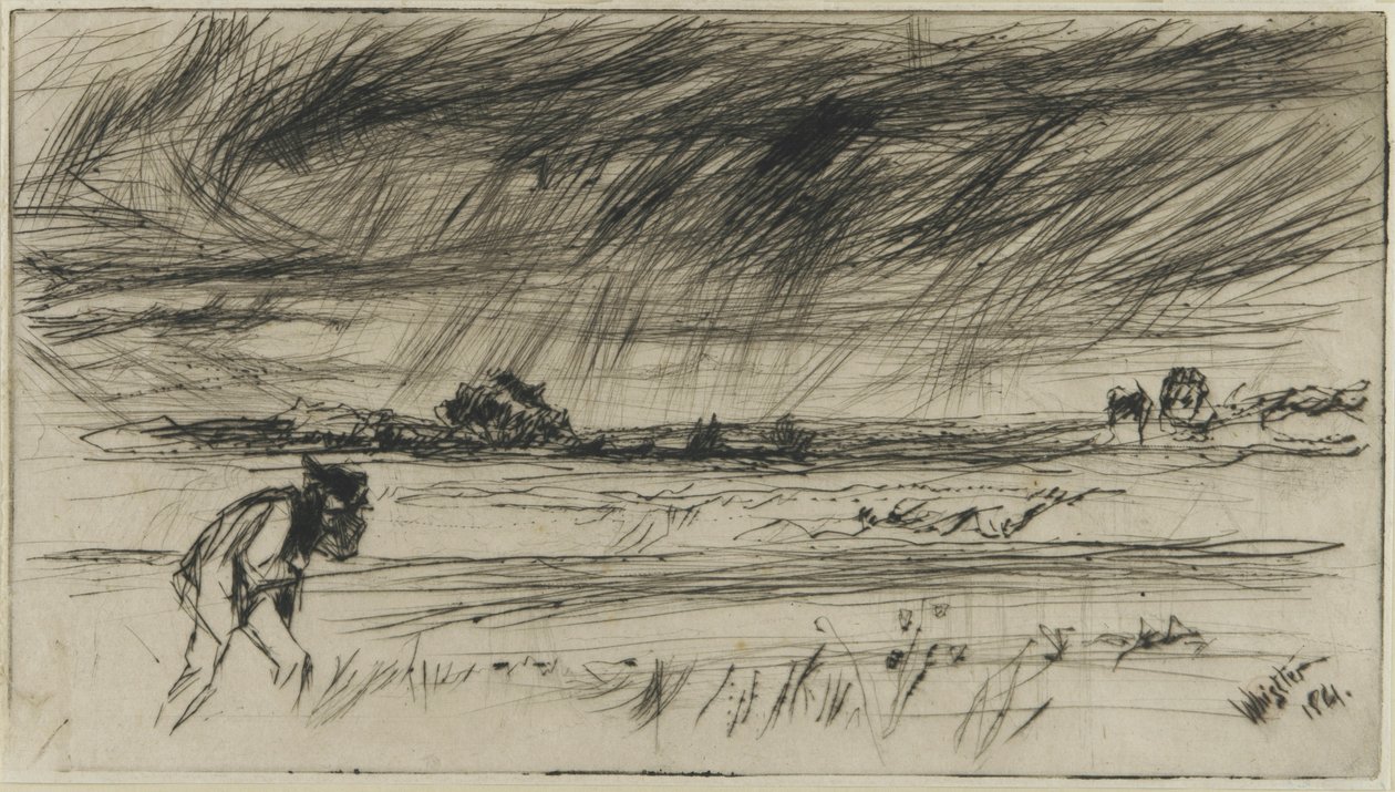Stormen, 1861 (tørpunkt på papir) af James Abbott McNeill Whistler