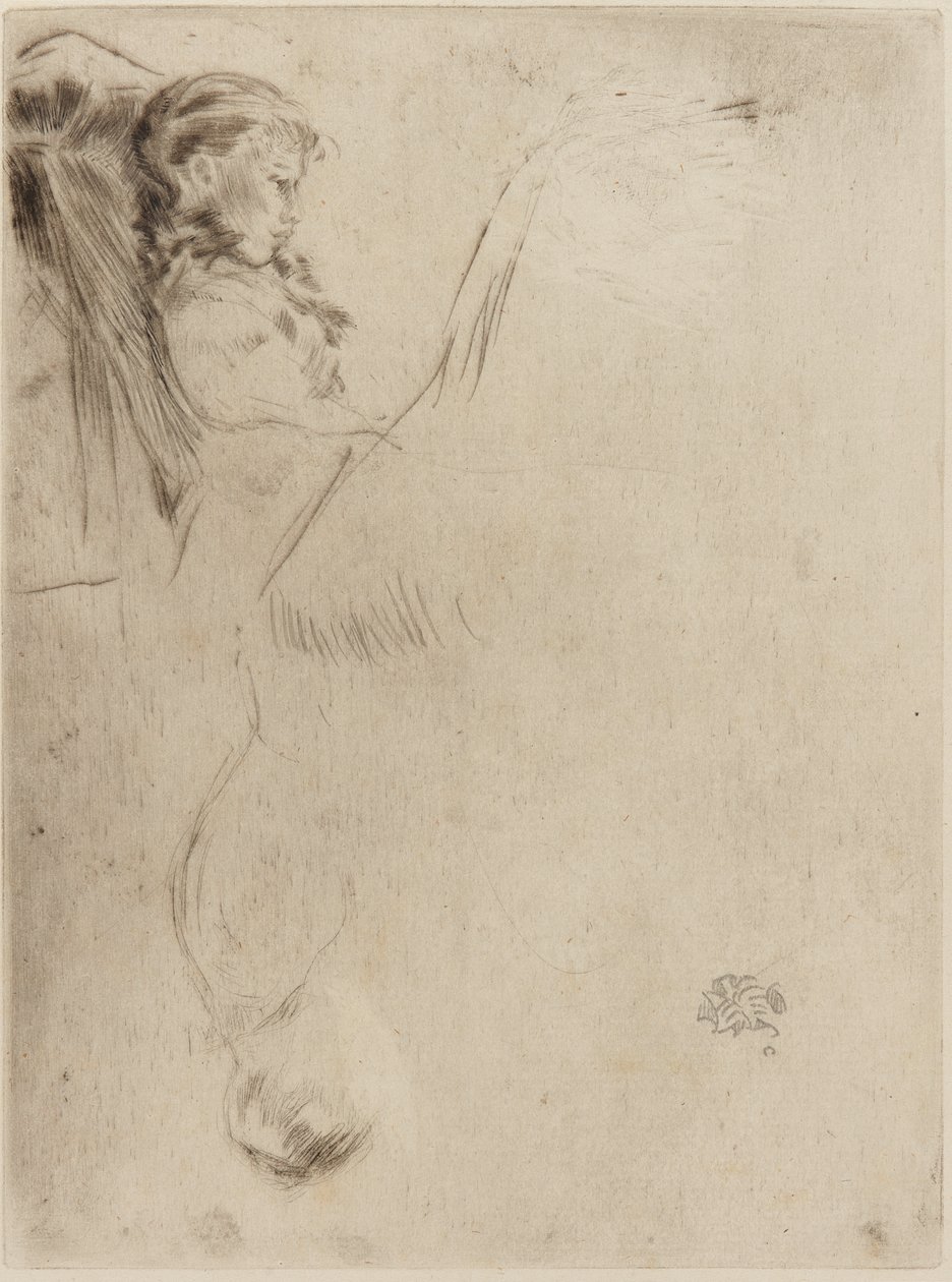 To skitser (tørpunkt på papir) af James Abbott McNeill Whistler