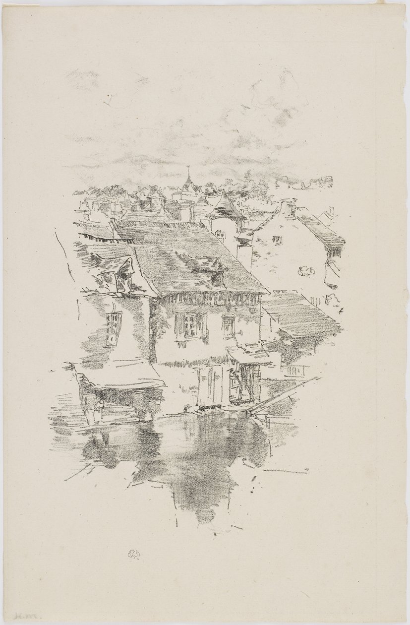 Vitre: The Canal, 1893 (litho på papir) af James Abbott McNeill Whistler