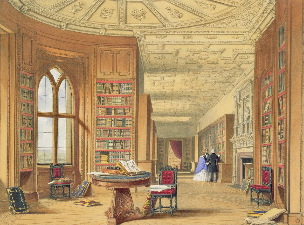 Biblioteket, Windsor Castle, 1838 af James Baker Pyne