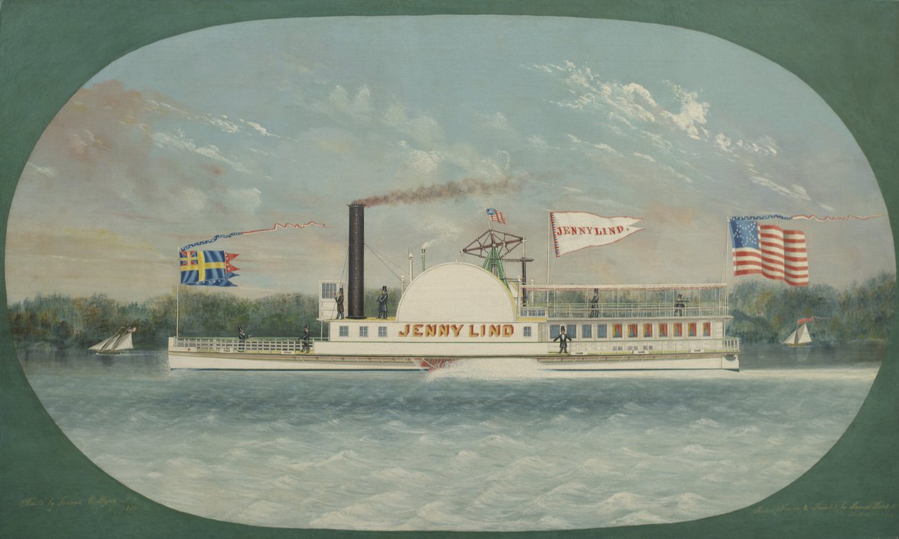 Dampbåd Jenny Lind, 1850 af James Bard