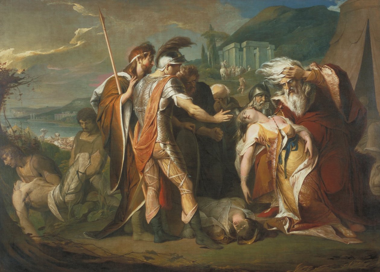 Kong Lear græder over Cordelias døde krop af James Barry