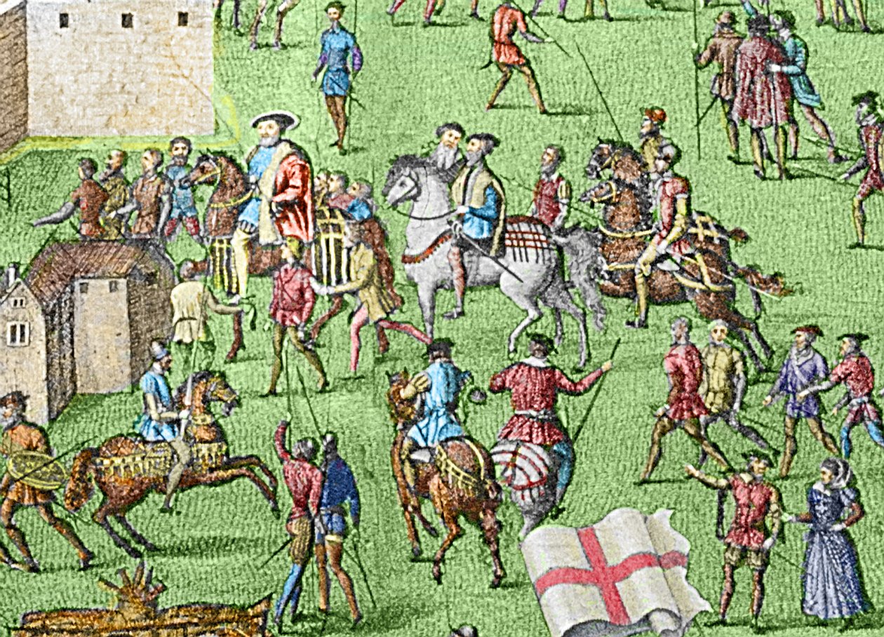 De engelske styrkers lejrplads nær Portsmouth under slaget ved Solent af James Basire
