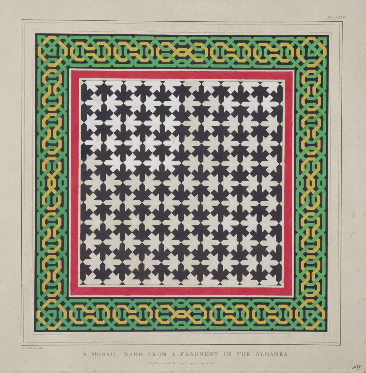 Mosaik dado fra et fragment i Alhambra, fra 