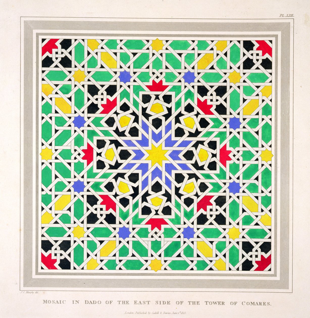 Mosaik i dado på østsiden af Comares-tårnet, Alhambra, fra 