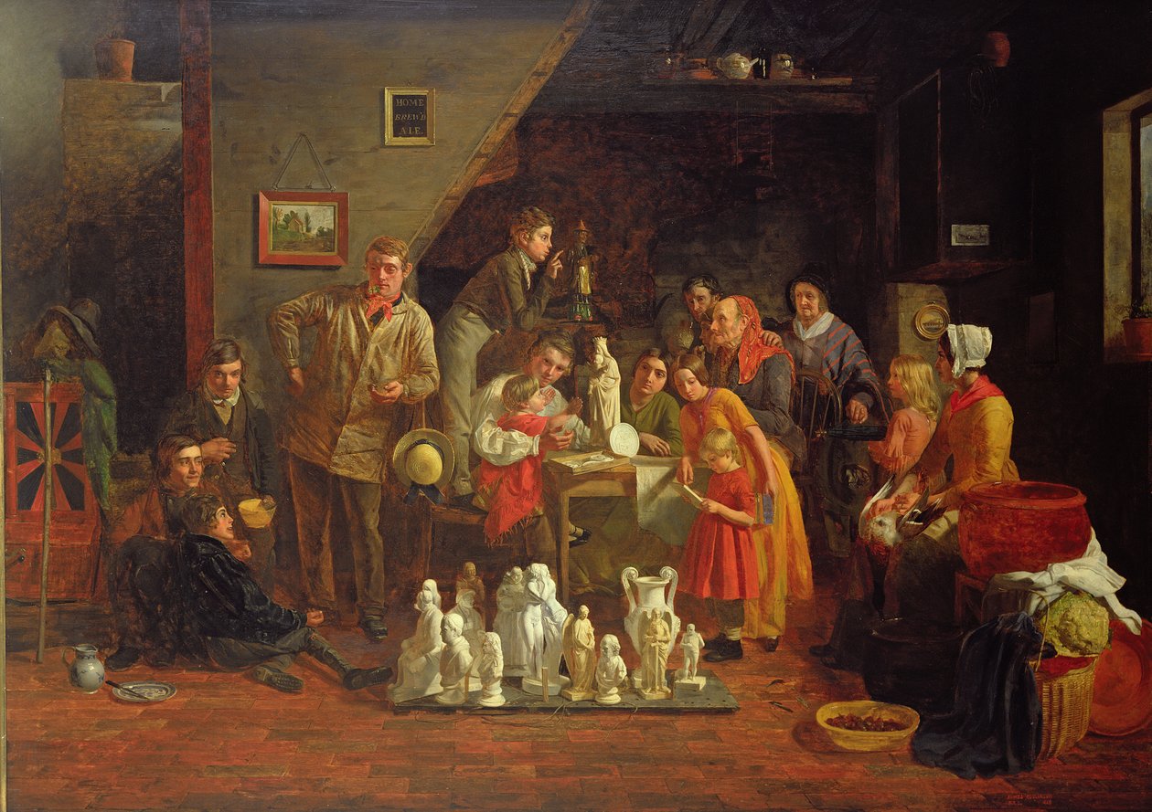 Italiensk billede - Boys at a Roadside Alehouse, 1849 af James Collinson