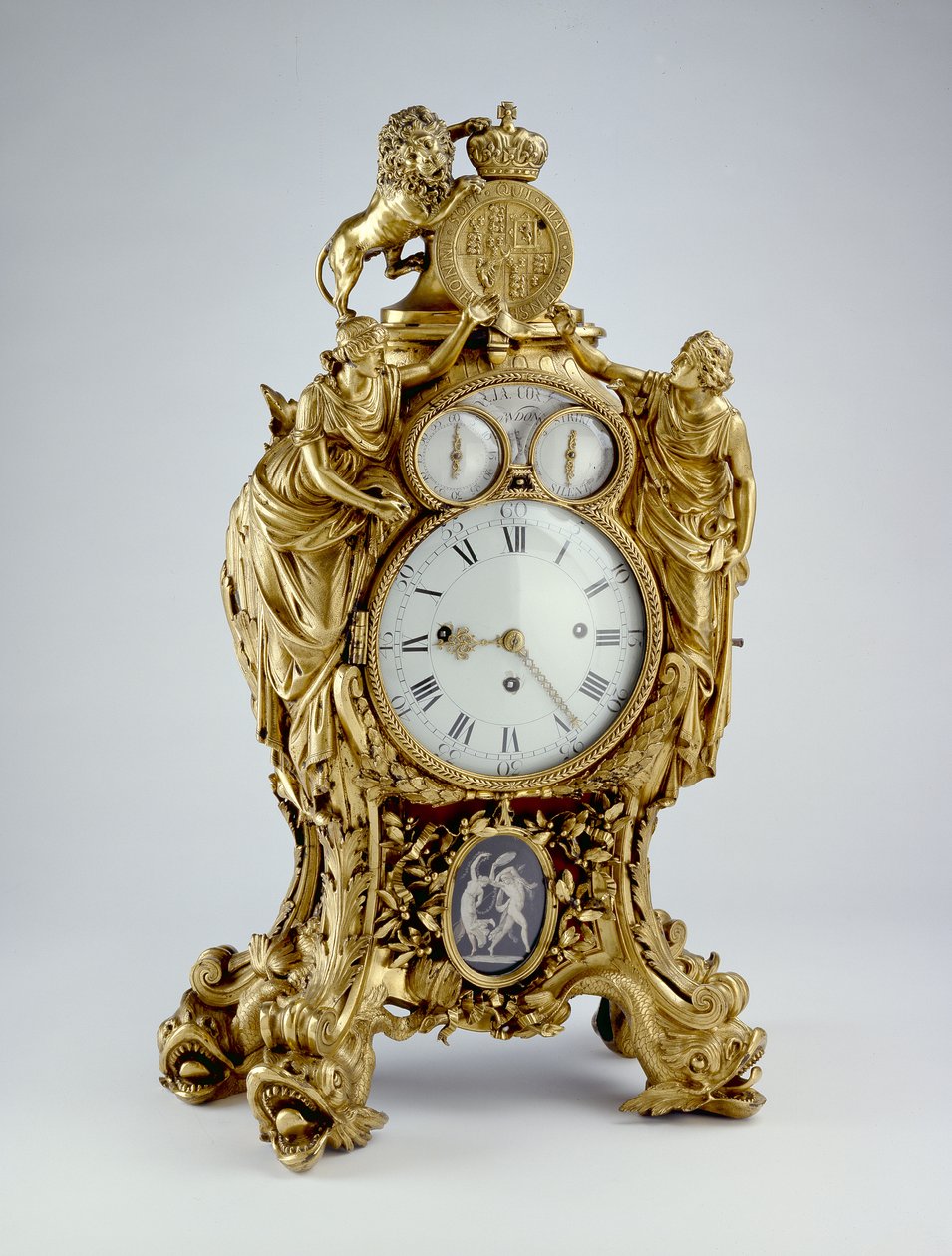 Ur, 1775 - 1800 bronze, ildforgyldt, ormolu af James Cox