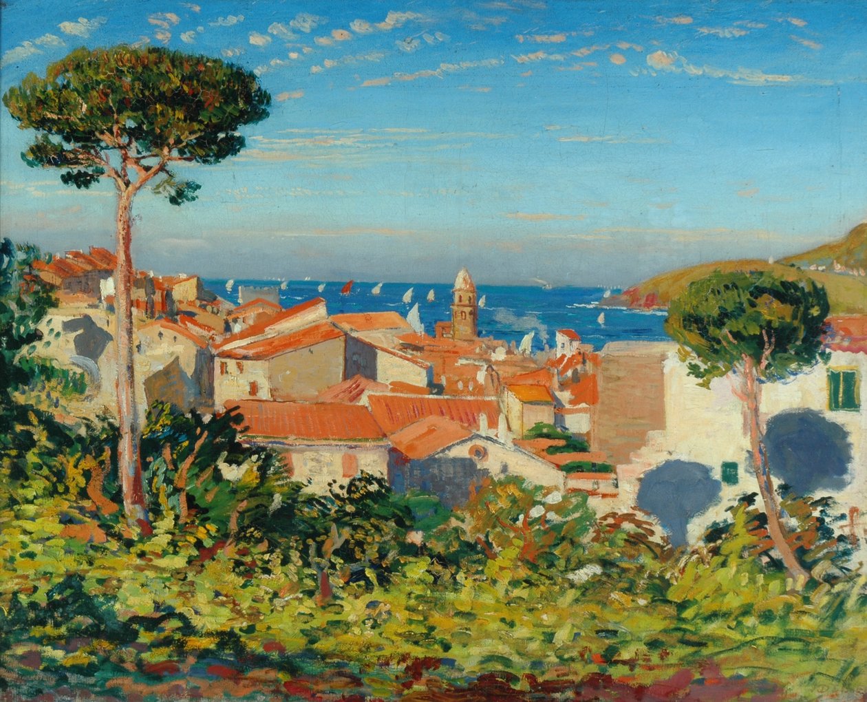 Byen Collioure, ca. 1908 af James Dickson Innes