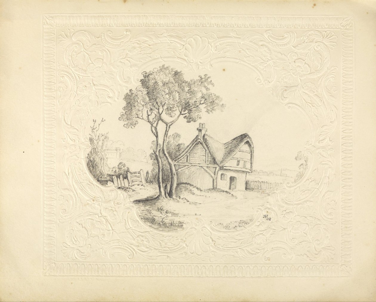 Tegning af et hus af James G. Jones