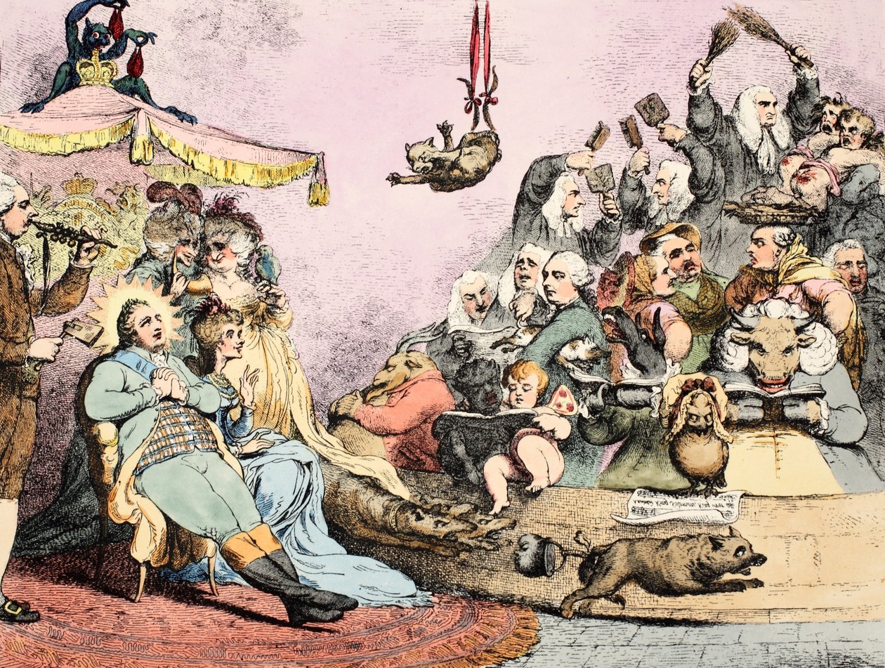 Ancient Music, pub. 1787 (håndfarvet radering) af James Gillray
