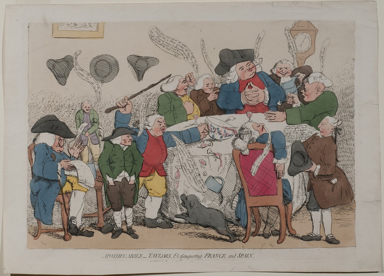 Apoteker Taylors erobrede Frankrig og Spanien af James Gillray
