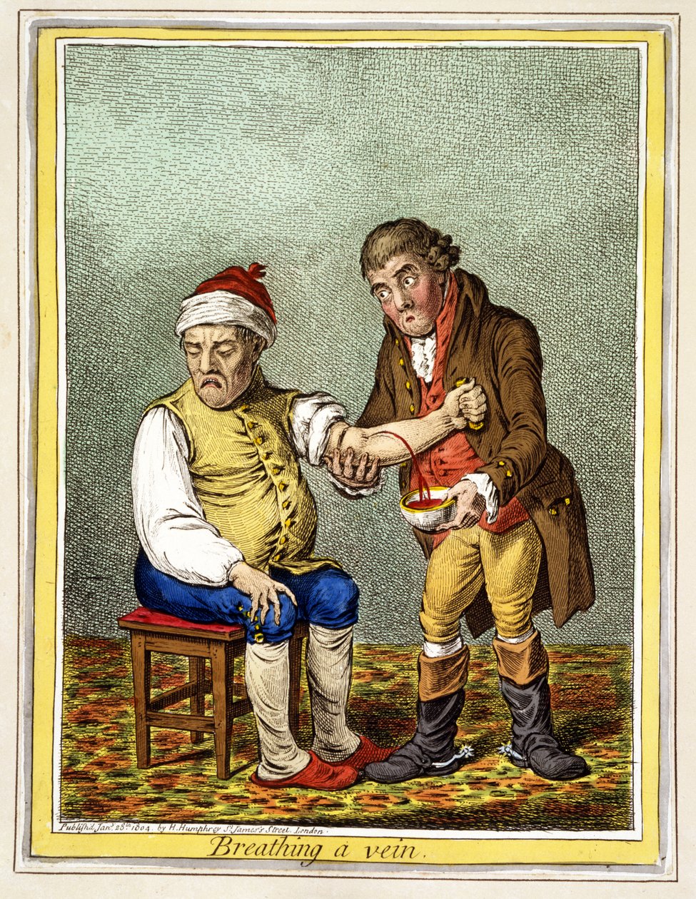 Breathing a Vein, pub. London den 28. januar 1804 af James Gillray