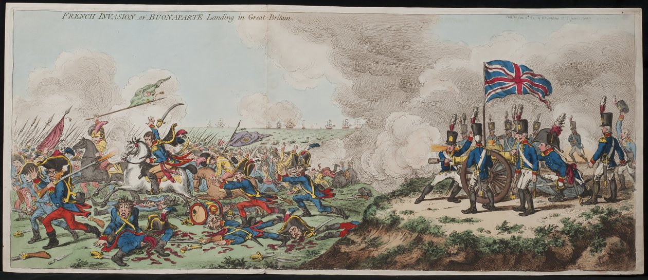 Den franske invasion - eller Buonaparte landsætter i Storbritannien af James Gillray