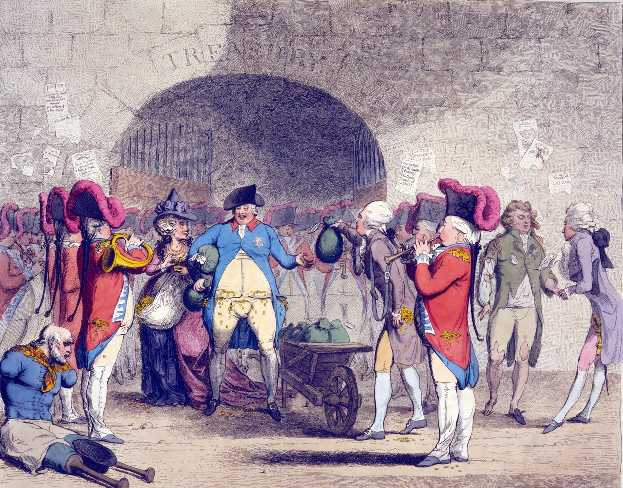 Ny måde at betale nationalgældskarikaturen på, 1786 af James Gillray
