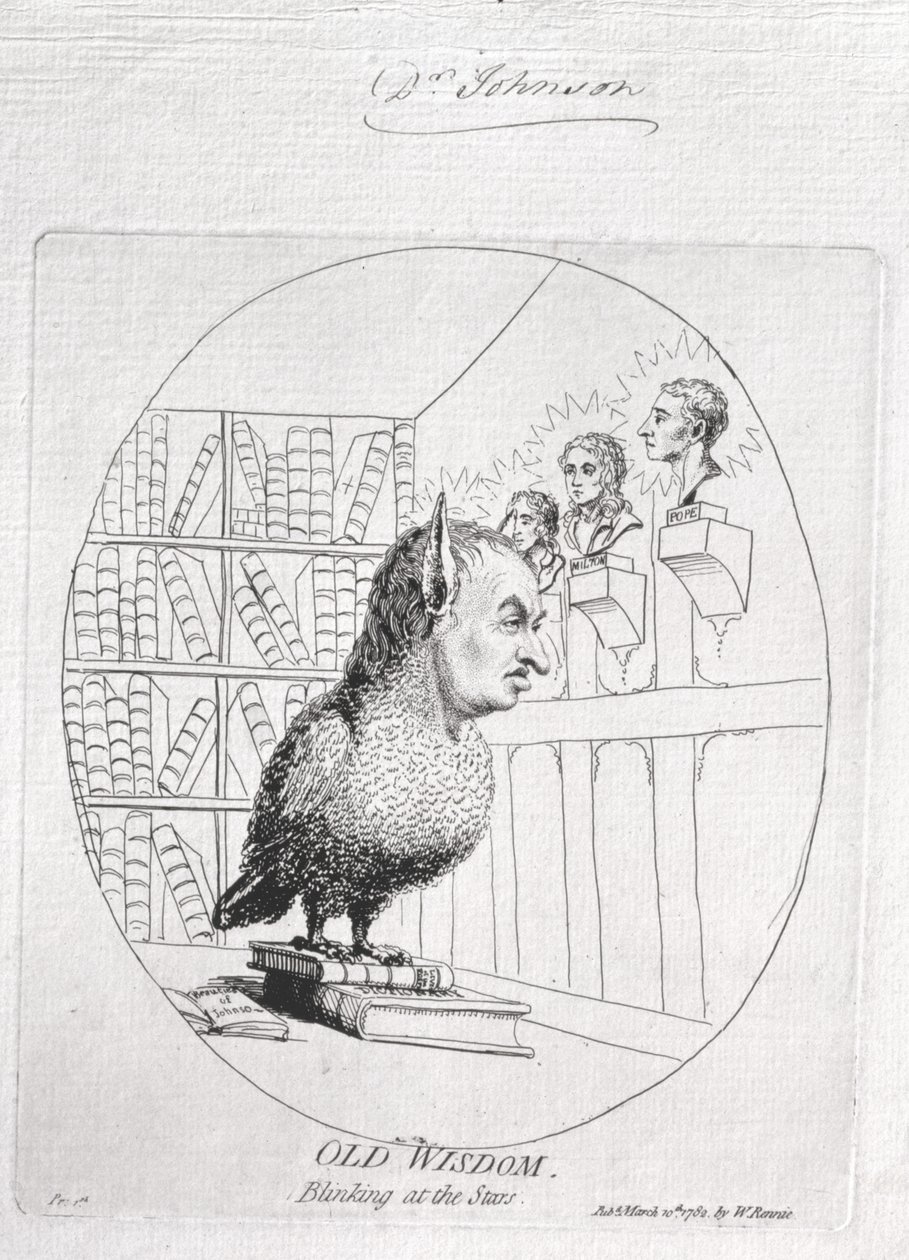 Old Wisdom: Blinking at the Stars, udgivet i 1782 af James Gillray