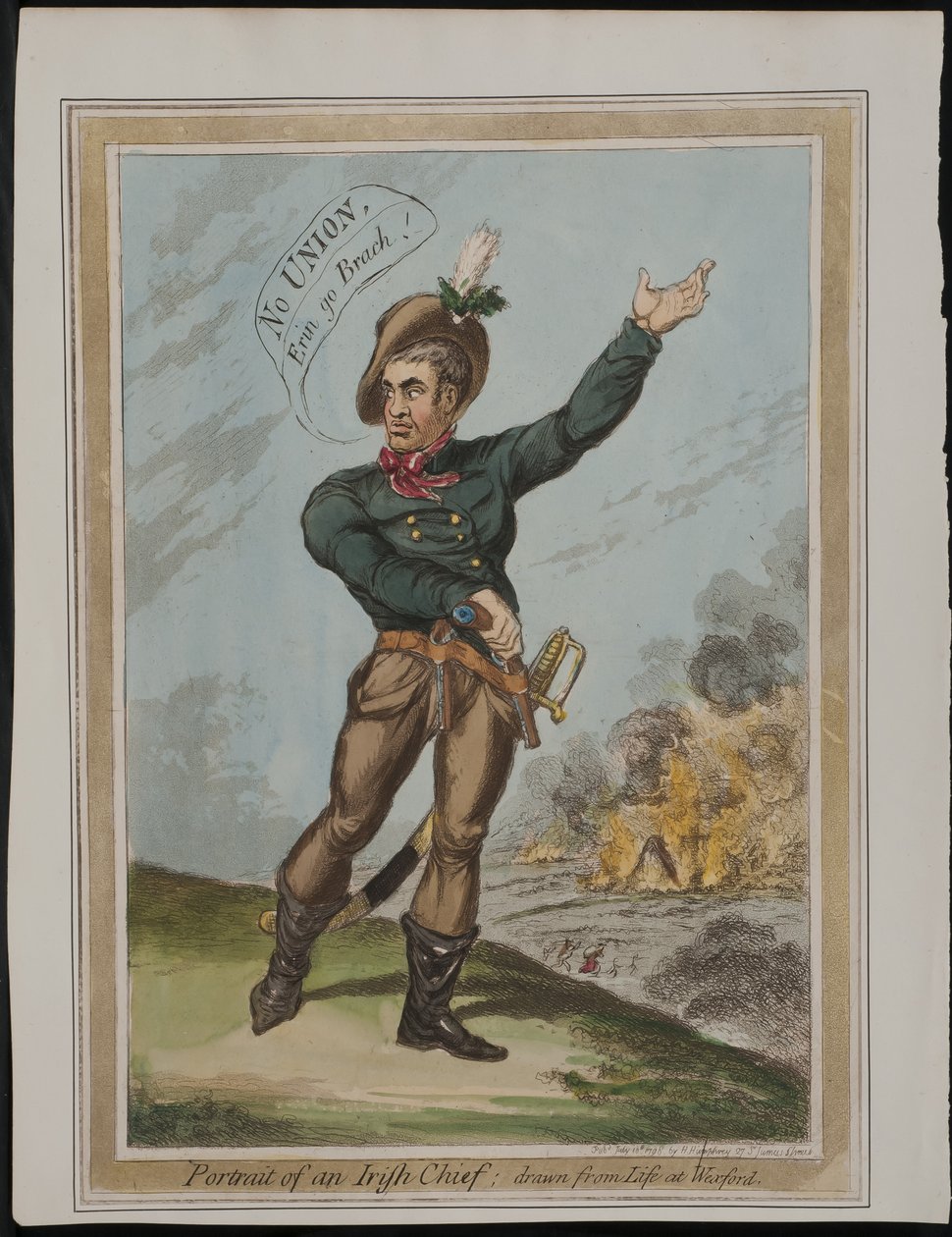 Portræt af en irsk høvding: tegnet efter livet i Wexford, 1798 af James Gillray