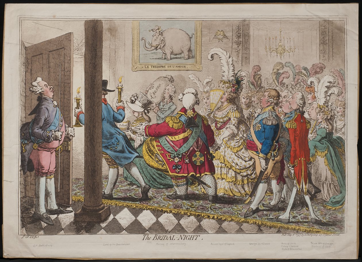 Brudenatten, 1797 af James Gillray