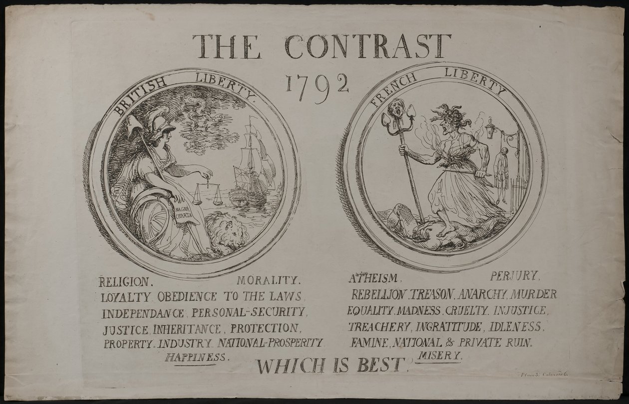 Kontrasten, 1792 af James Gillray