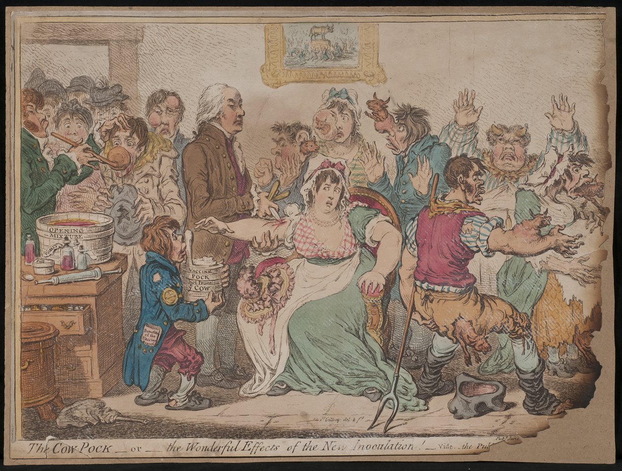 Cow Pock eller de vidunderlige virkninger af den nye vaccination af James Gillray
