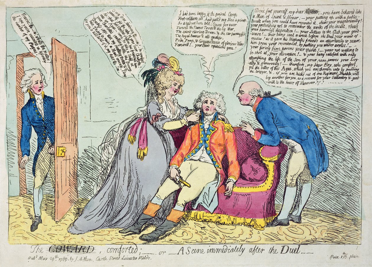 The Coward Comforted, udgivet af James Aitken, 1789 af James Gillray