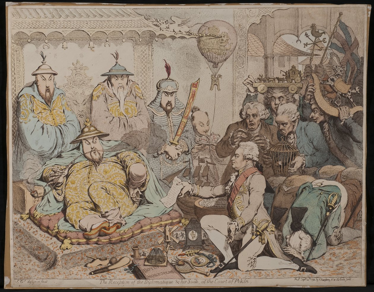 Modtagelse af diplomaten og hans suite ved hoffet i Pekin, 1792 af James Gillray