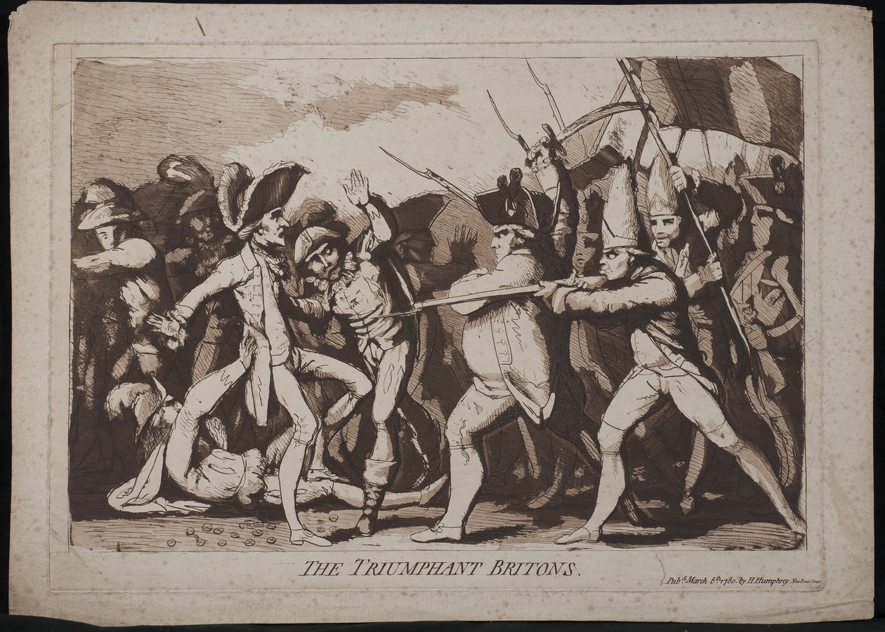 De triumferende briter, 1780 af James Gillray
