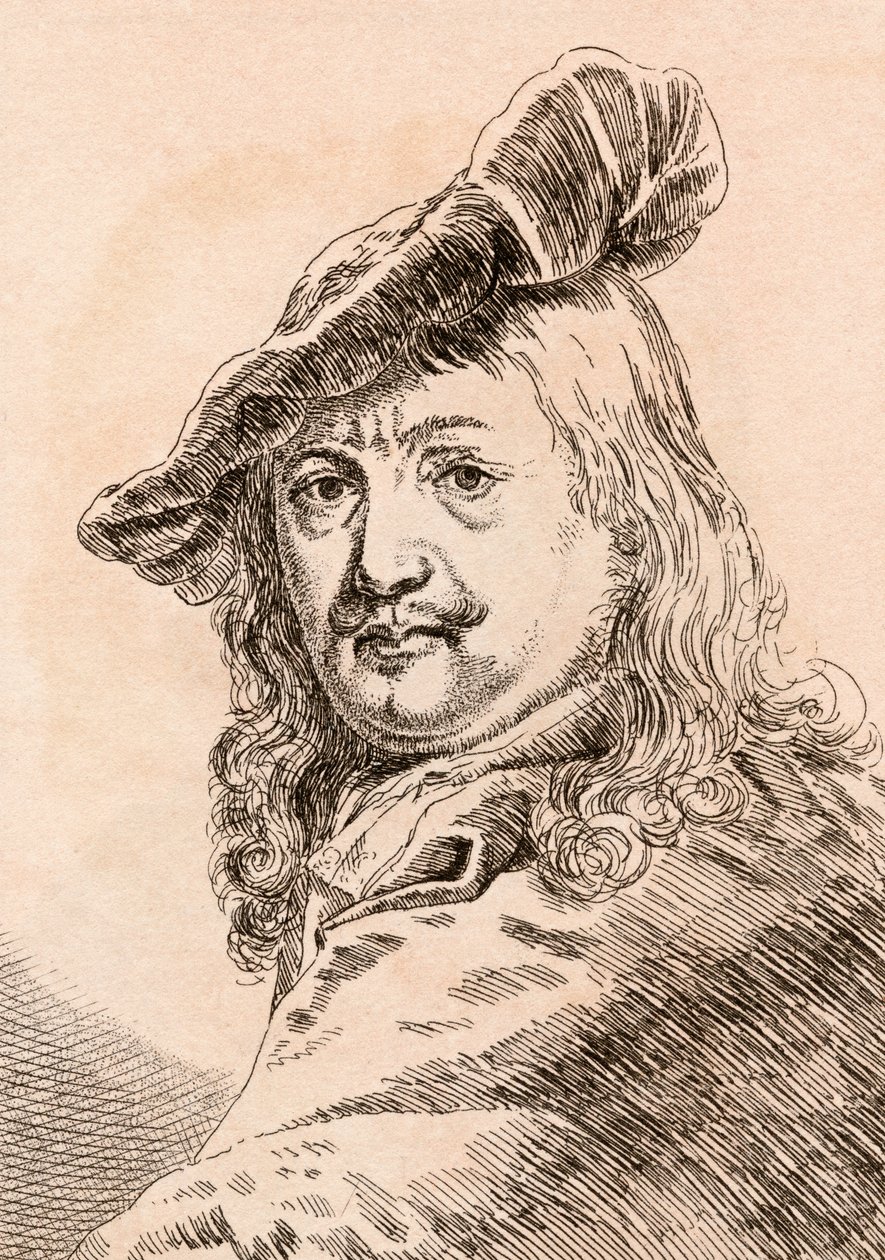 Gerard Dou, illustration fra "75 Portraits Of Celebrated Painters From Authentic Originals", udgivet i London i 1817. af James Girtin