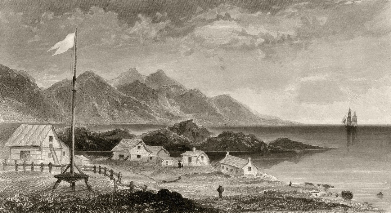 Fiskenaes fra Guvernørens Hus, graveret af A.W. Graham, fra 