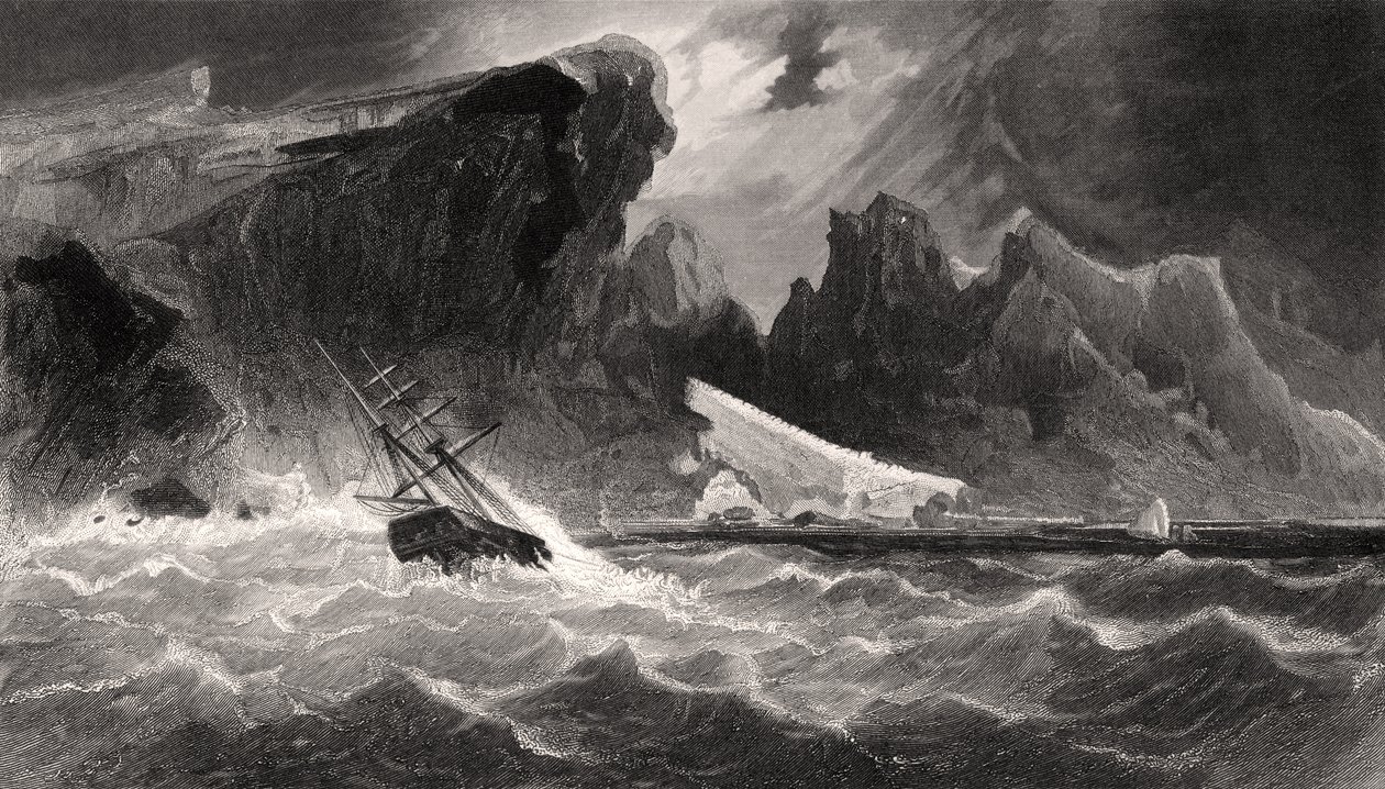 Parting Hawsers off Godsend Ledge, graveret af G. Ulman, fra 