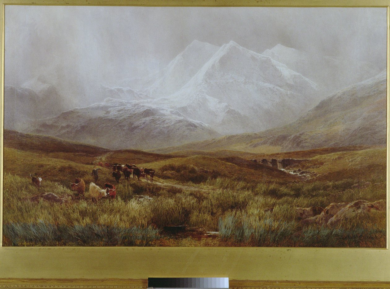 Snestorm over Snowdon, 1879 af James Jackson Curnock