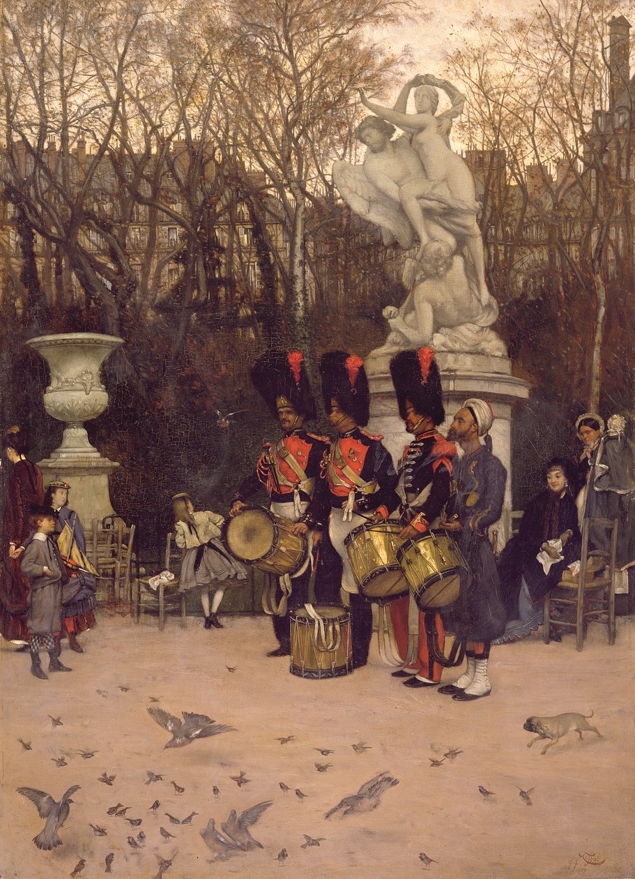 Beating the Retreat in the Tuileries Gardens, 1867 (panel) af James Jacques Joseph Tissot