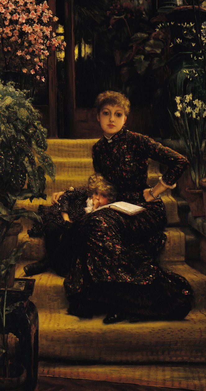 Mor og barn eller den ældre søster, ca. 1881 af James Jacques Joseph Tissot