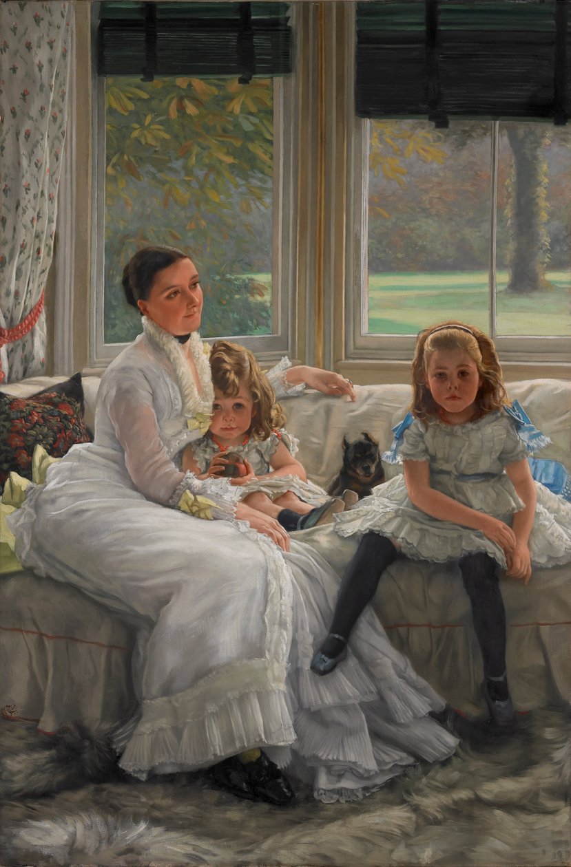 Portræt af fru Catherine Smith Gill og to af hendes børn af James Jacques Joseph Tissot
