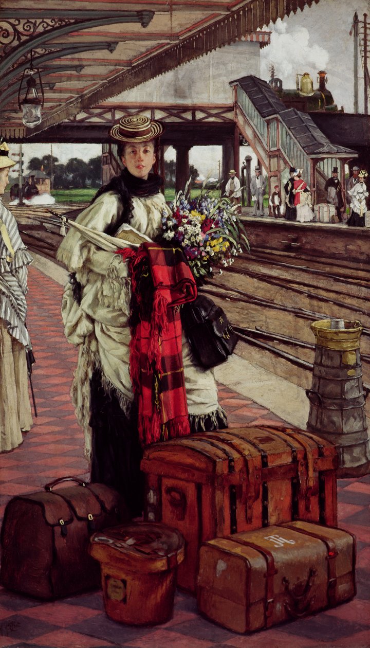 Venter på stationen, Willesden Junction, ca. 1874 af James Jacques Joseph Tissot