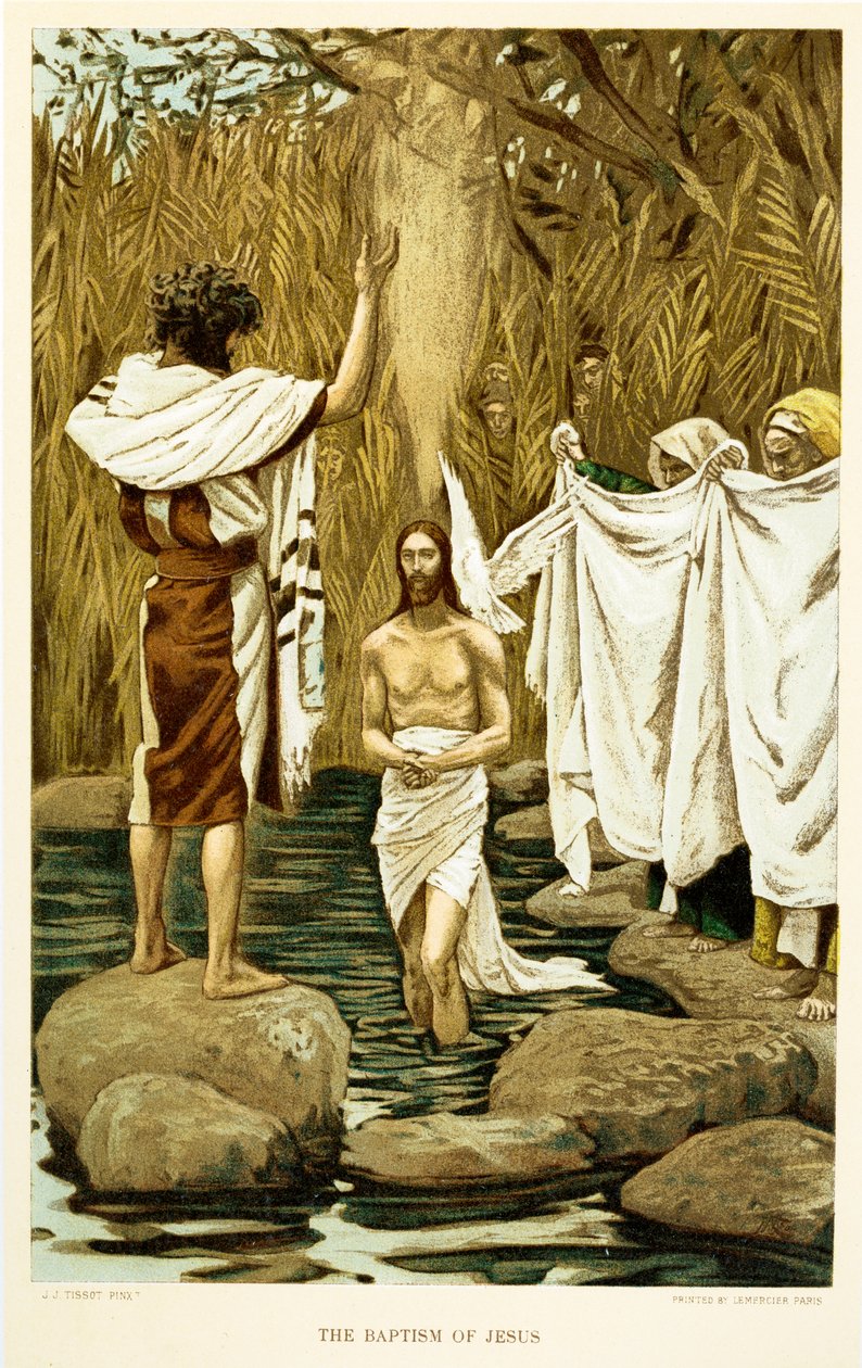 Jesu dåb, Sankt Matthæus - Bibelen af James Jacques Joseph after Tissot