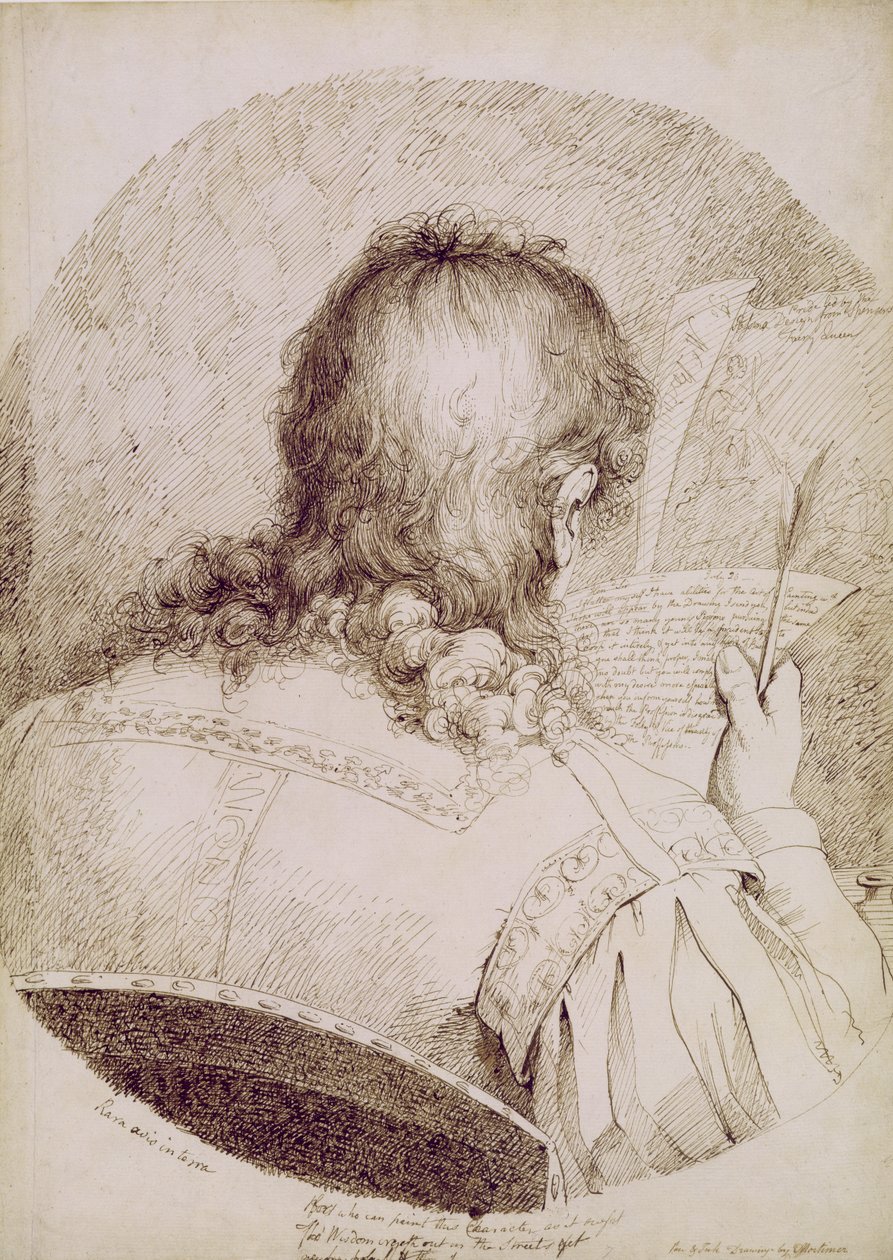 Selvportræt, ca. 1771-75 (pen og brunt blæk på vævet papir) af James Jefferys