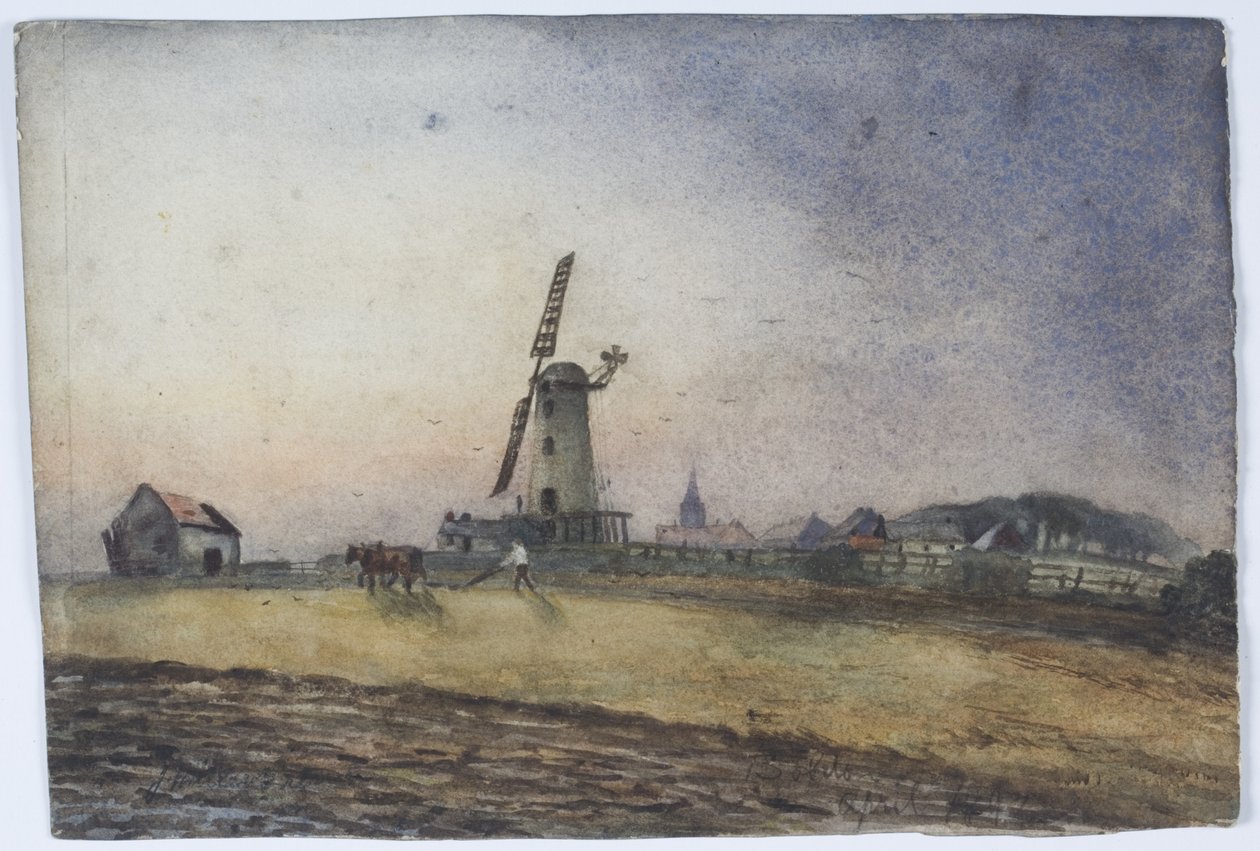 Boldon Mill (blyant, akvarel og kropsfarve på papir) af James Miller Brown