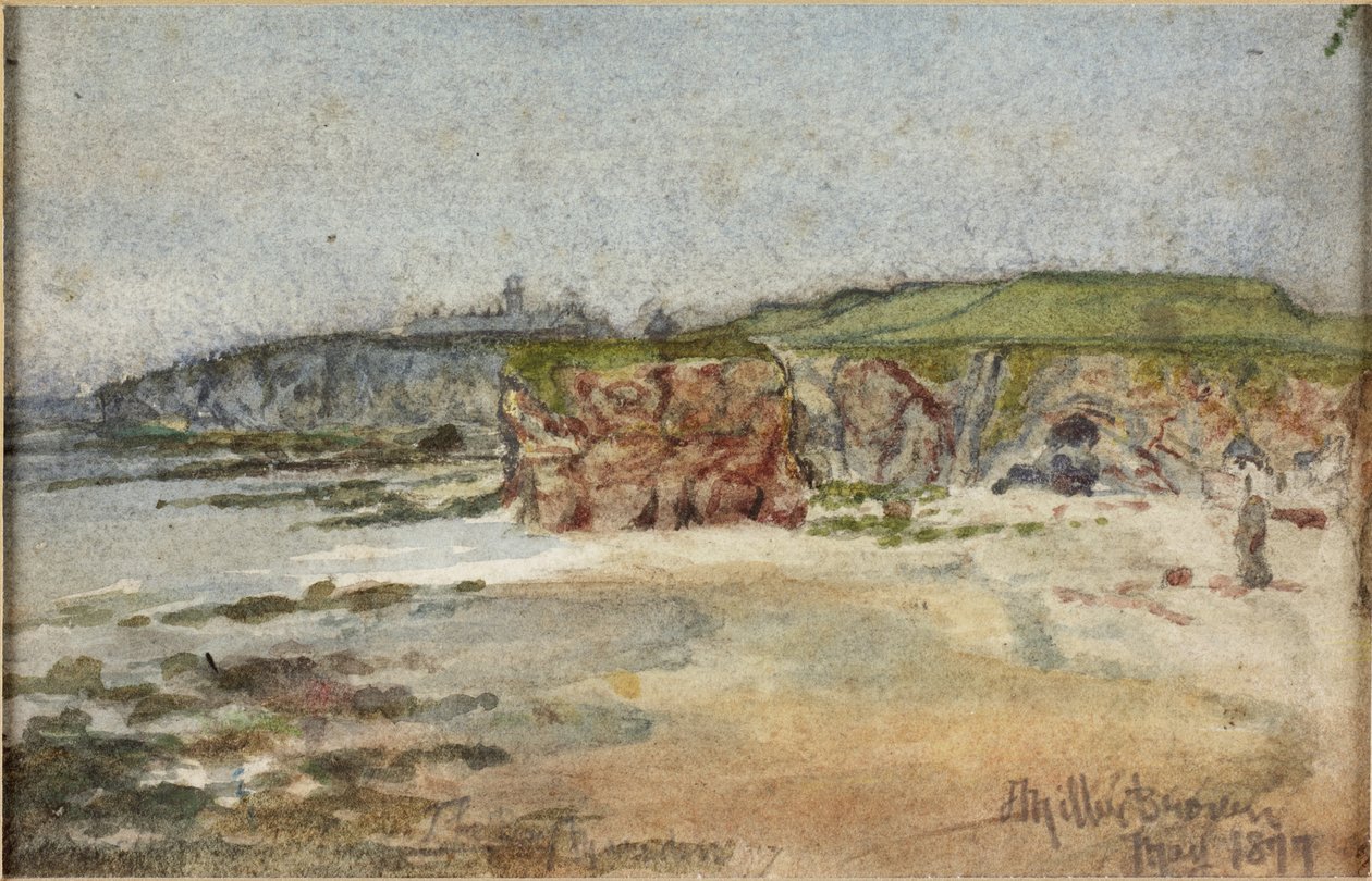 Marsden Bay 1877 (akvarel og blyant på papir) af James Miller Brown
