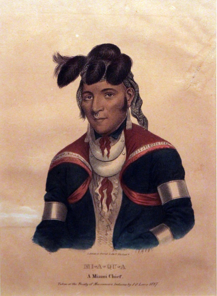 Mi-A-Qu-A, Miami Chief, 1827 af James Otto Lewis