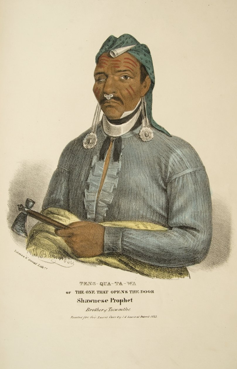 Tens-qua-ta-wa eller Den, der åbner døren, Shawnese Prophet af James Otto Lewis